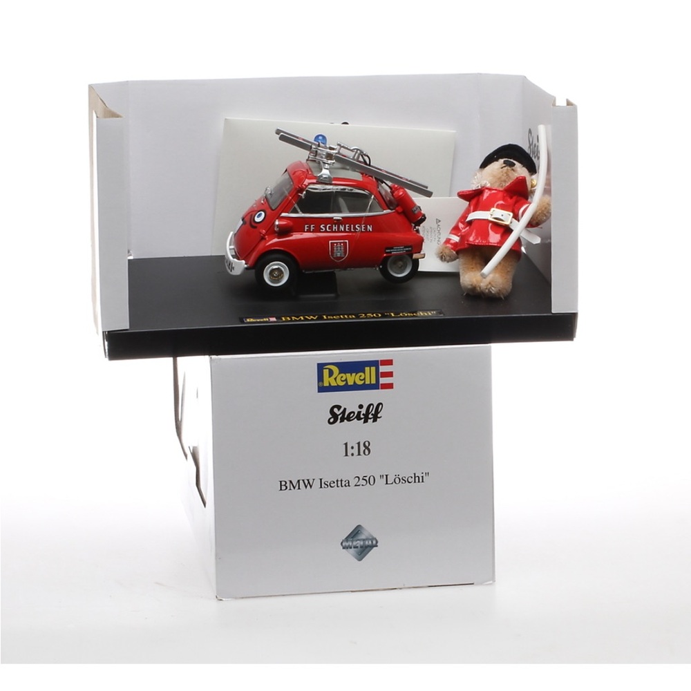 Revell x Steiff Red Fire Rescue Isetta Toy Car with Bear